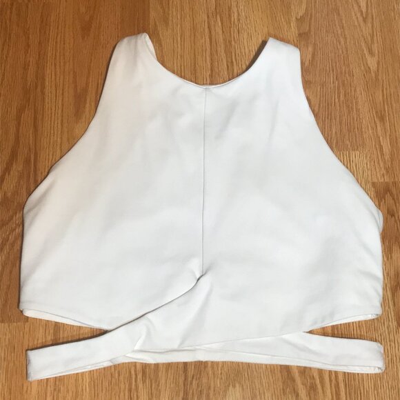 Athleta White Workout Crop Top with Cut Outs size L - Picture 7 of 10